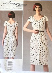 1350 Vogue Rachel Comey Short Sleeve Close Fit Empire Panel Snappy Dress Pattern 6-14 New